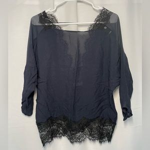 Sandro cocktail chiffon open-back top